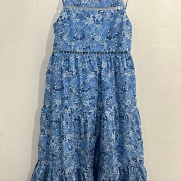 The Westside California Inspired Tank Top Maxi Blue Floral Cotton Dress Size XS - Picture 6 of 15